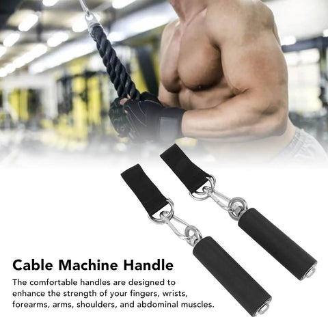 Bodybuilder using gym equipment with 1 Pair Nylon And Stainless Steel Pull Up Handles With TPR Rubber Coated Anti Slip Grips.
