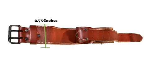 Pro Framers Combo System 17 Pocket 4 Piece Extra Large Leather Tool Organizer Belt with 2.75-inch width, buckle view