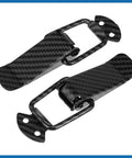 Universal Car Bumper Security Hook Locks Quick Release Clips in carbon fiber pattern, size 105x33mm, two pack.