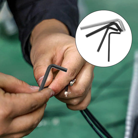 Solid Carbon Steel Hex Key Set With Sleek Nickel Plating And Star Drive Bits For Bike Repair Plus Home Maintenance In M3 M4 M5 M6 Sizes That Are Totally Rad And Super Handy For Any Tough Job. used on bike repair