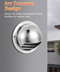 Side view of 4 Inch 304 Stainless Steel Wall Vent Hood With Louver And Mesh for HVAC And Dryers Industrial Use Heavy Duty