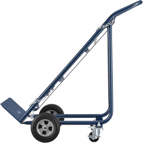 Tilt Back Cylinder Hand Truck With Curved Handle Built For Heavy Lifting And Tough Jobs, 800 Pound Capacity, 47 Inch Tall, side view
