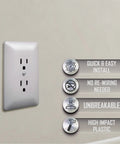 Masque 2000 Series 1 Gang Nonmetallic Decorator Style Duplex Cover Up Wall Plate White 5 Pack Paintable shown installed