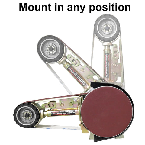 Hella Versatile 2 X 36 Belt Grinder Attachment For Bench Tools That Mounts Any Way You Like With Zero Sweat Quick Change Tensioning and Easy Tracking.