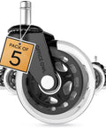 Smooth Rolling Office And Gaming Chair Wheels Set Of 5 Replacement Casters Universal Fit for hardwood and carpet