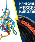 Half Inch By Twenty Five Foot Split Wire Loom Tubing For Industrial And Automotive Wires cable management solution