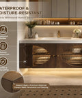 Modern Wall Floating Bathroom Vanity With Integrated Makeup Station And Deep Drawers Delivers A Slick Vibe And Hassle Free Storage For Any Tight Space. Waterproof surface and moisture-resistant core showcased.