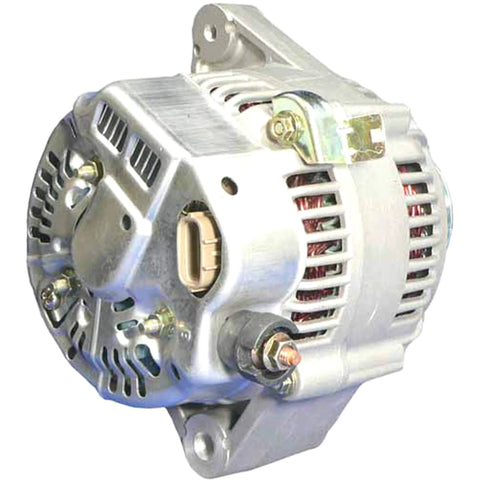 12V 90A Drop In Alternator Replacement For Toyota Camry 1997 To 2001 Solara 1999 To 2001 RAV4 1996 To 2000 And Tacoma 2011 To 2015 With Internal Regulator OEM Part Number Compatible And Ready For A Beefy, Smooth, Reliable Power Upgrade showing side view with visible components.