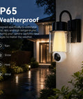 Straight Fire 2K Light Bulb Camera With Full Sweep Panning And Dead Reliable Dual Band Wifi For Home Security mounted in a weatherproof fixture.