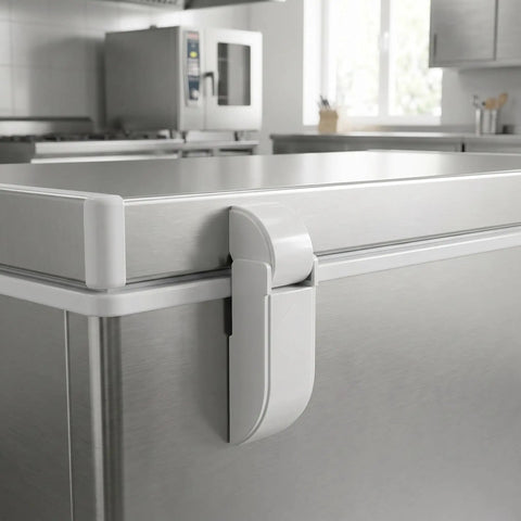 Two Pack Auto Close Door Hinges For Cooler Doors White Iron With Spring Easy Install For Supermarkets And RV Refrigerators Use