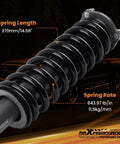Close-up of 2 Inch Loaded Leveling Lift Struts For 2005-2023 Toyota Tacoma 2WD 4WD Upgrade showing spring length and rate
