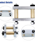 Heavy Duty Trailer Shackle Upgrade Kit with 3.125 Inch Shackles for Tandem Axle RVs showing tin bronze bushings and bolts