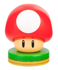 Super Mushroom Icon Light For Gamers Inspired By Nintendo Mario Series Battery Powered Night Light With Warm Glow For Nightstand Portable Cozy Lit Mood Lamp Officially Licensed Gift For Nintendo Fans Mushroom Lamp, front view.