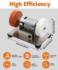 Compact Mini Bench Grinder With An All Brass Brushless Motor And Rock Solid Steel Frame, heavy duty 10cm polishing wheels.
