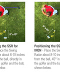 Overhead view demonstrating Tempo Timer Swing Training Partner For Golf And Baseball Master Your Tempo Boost Swing Speed And Rhythm With Doppler Measurements No Ball Needed More Consistency For Real World Power positioning.