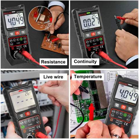 DIY Ready Pro Grade TRMS Multimeter With 4000 Counts 600V DC AC Testing Auto-Ranging NCV Live Wire Detection Resistance Continuity