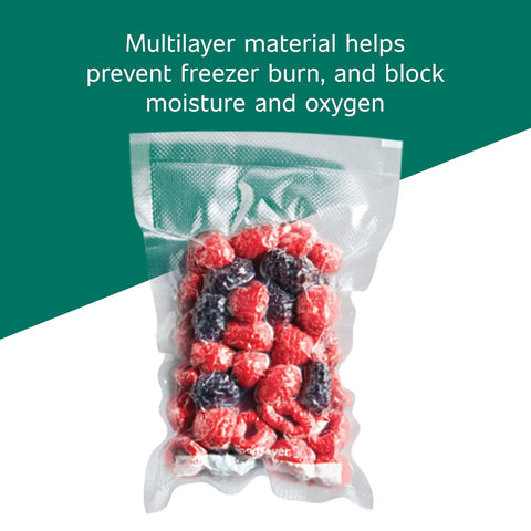 Pack Of 30 Pint-Sized Precut Vacuum Seal Bags, BPA Free Multilayer Construction For Food Preservation with frozen berries