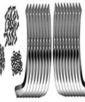 8620 Tiller Tine Set OEM Replacement Replaces 1901118 And 10802 Fits Troy Bilt Pony And Horse Tillers Includes Eight Left Tines And Eight Right Tines Thirty Two Cap Screws Hex Nuts And Lock Washers No Assembly Required displayed flat with hardware