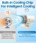 Comparison between traditional fan and Clip On Car Fan With LED Display Portable USB Rechargeable Bladeless Cooling Mini Fan