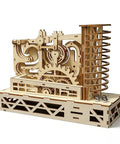 Dope 3D Wooden Marble Run Kit For Adults Motorized Spiral Model Puzzle With Natural Wood Finish DIY Craft Building Set Brain Boosting Mechanical Puzzle Great Gift For Men Women And Science Nerds Requires 2 AA Batteries, wooden spiral marble run with gears and base