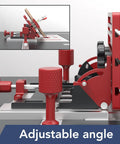 Heavy Duty Adjustable Table Saw Push Block With No Slip Vertical Grip Aluminum Alloy Featherboard Backer Anti Kickback Guard showing adjustable angle mechanism.