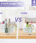 Comparison of 4 Pack 11.5 Inch Clear Lazy Susan Organizer with 360 Degree Turntable, raised edge, and handles