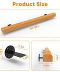 Tough As Nails 2 Feet Wooden Stair Handrail Wall Mount, solid pine railing with size details for indoor outdoor use.