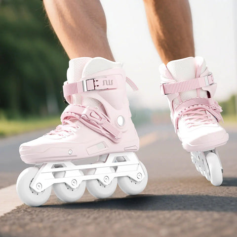 Pro Grade Inline Skates For Adults And Teens, High Performance Racing Skates With ABEC 11 Bearings, Pink Design, Street Use