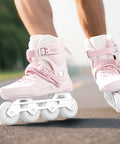 High Performance Inline Skates For Adults And Teens With ABEC 11 Bearings Pink Unibody Shell for street skating