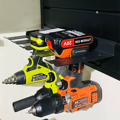 Heavy Duty Slatwall Drill Holder Mount 1 Pack for Cordless Drills, Pro Grade Metal Power Tool Organizer Rack