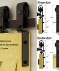 Beefed Up 96 Inch Bi Folding Sliding Barn Door Hardware Kit For Four Doors Up To 23 Inches Wide Each Heavy Duty 8 foot Track