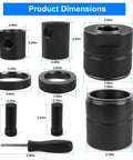 Pin And Bushing Adapter Service Kit 15030 dimensions with rubber isolated pins, bushings, and tools for heavy duty trucks.