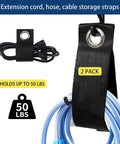 Extension cord and cable storage straps with 50 lb capacity from 64 Inch Wall Mount Tool Storage Rack With 15 Piece Heavy Duty Steel Yard And Garden Tool Organizer Holds Up To 550 Pounds Includes Two Extension Cords