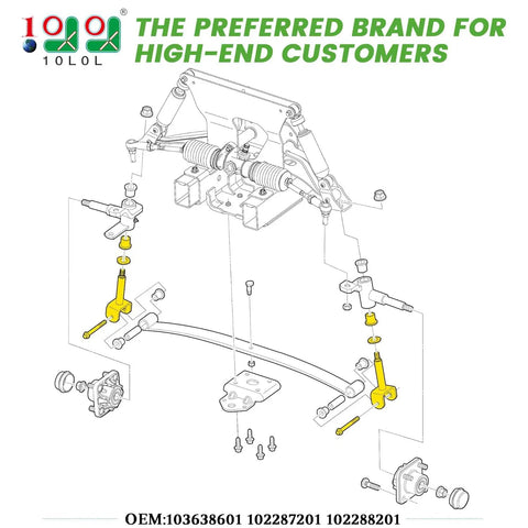 Front End King Pin Repair Kit For Club Car Precedent Golf Carts 2004 Up Replaces OEM 103638601 102287201 102288201 Pack Of 2 exploded diagram