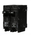 Q260 60 Amp Double Pole QP Circuit Breaker 240V Black For Electrical Panels Insta Wire Ready 10,000 AIC Interrupting Rating Easy Plug-In In Load Centers Heavy Duty Safe Home And Garage Power Upgrade, front view