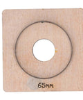 Front view of 65mm Circular Leather Hole Punch Die for DIY leatherworking projects and card holders purses belts and more with clean shiny edges