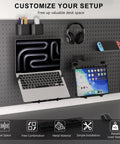 Ultra Top Notch Articulating Pegboard Mount For Laptops And Computer Screens Featuring Ventilated Trays No Sweat Wall Brackets Adjusts Smoothly frees up desk space with laptop and tablet mounts.