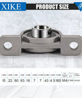 Four Pack KP002 Mounted Pillow Block Bearings Bore 15mm And 0.59 Inch Zinc Alloy Plummer Flanged Bearing template