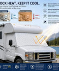 RV Windshield Sun Shade For Solis 59PX 2020 To 2026 Exterior Mounted Windshield Cover For Class C Motorhomes Blocks Sunlight