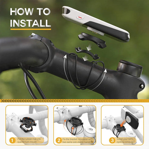Quarter-Turn Bike Mount For Garmin Edge Series And XOSS G G Plus And iGPSPORT GPS Computers installation guide on bicycle stem