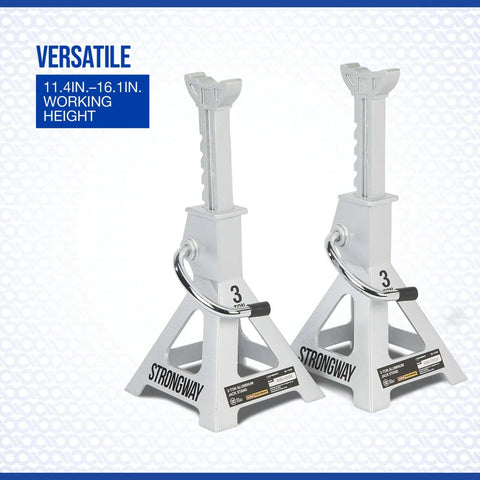 Beefy Aluminum Jack Stands Pair For Heavy Duty Lifts, 12,000 Pound Total Capacity, Lift Range 11.4 To 16.1 Inches