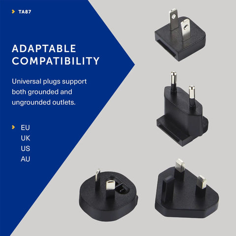 Remote Monitoring Gateway Power Adapter With Universal DC Power Solution Grounded And Ungrounded Plug Compatibility adapters