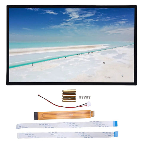10.1 Inch Capacitive Touch Screen Display With 10 Point Multi Touch Full Lamination Tech showing installation accessories.