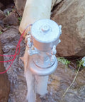300W Micro Hydroelectric Generator For Off Grid Power Portable Water Turbine 50Hz 220V installed outdoors in a stream