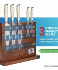 Built In Sharpener Magnetic Knife Block With Double Sided Storage Keeps Up To 12 Knives And Metal Kitchen Tools No Brainer Display