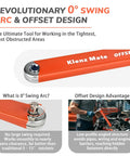 Offset Extension Wrench Kit with quarter inch, three eighth inch, half inch drive adapters and quarter inch socket shown in use