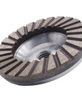 4 Inch Aluminum Turbo Diamond Grinding Cup Wheel For Granite And Concrete, 5/8-11 Thread, Fine Grit 80/100, side view
