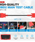 OBD2 Diagnostic Cable For 808 Series Scanners 16 Pin DB15 OBDII Adapter With 5.6Ft Cable 1.7M Length Durable