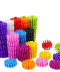 Interlocking Gears Kit For Kids With Tote Bag Hands On Fun 100 Colorful Pieces For Sensory Play Fine Motor Skill Building in rainbow colors