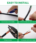 Step-by-step installation of 18/13 Solid Sprinkler Wire for up to 12-valve irrigation systems, 100 feet of heavy-duty UV-resistant PVC jacket.